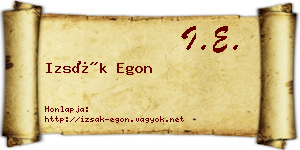 Izsák Egon névjegykártya